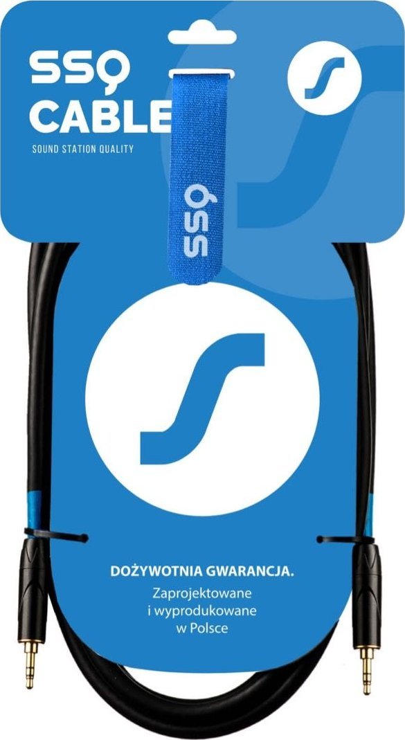 Kabel SSQ Jack 3.5mm - Jack 3.5mm 1m czarny (SS-1424)