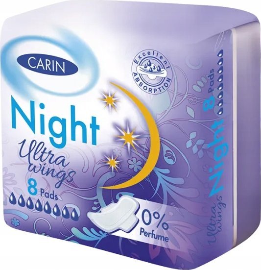 CARIN_Ultra Wings Night podpaski higieniczne 8szt
