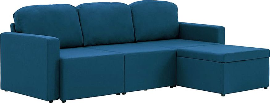 Elior Rozkładana sofa modułowa niebieska tkanina - Lanpara 4Q