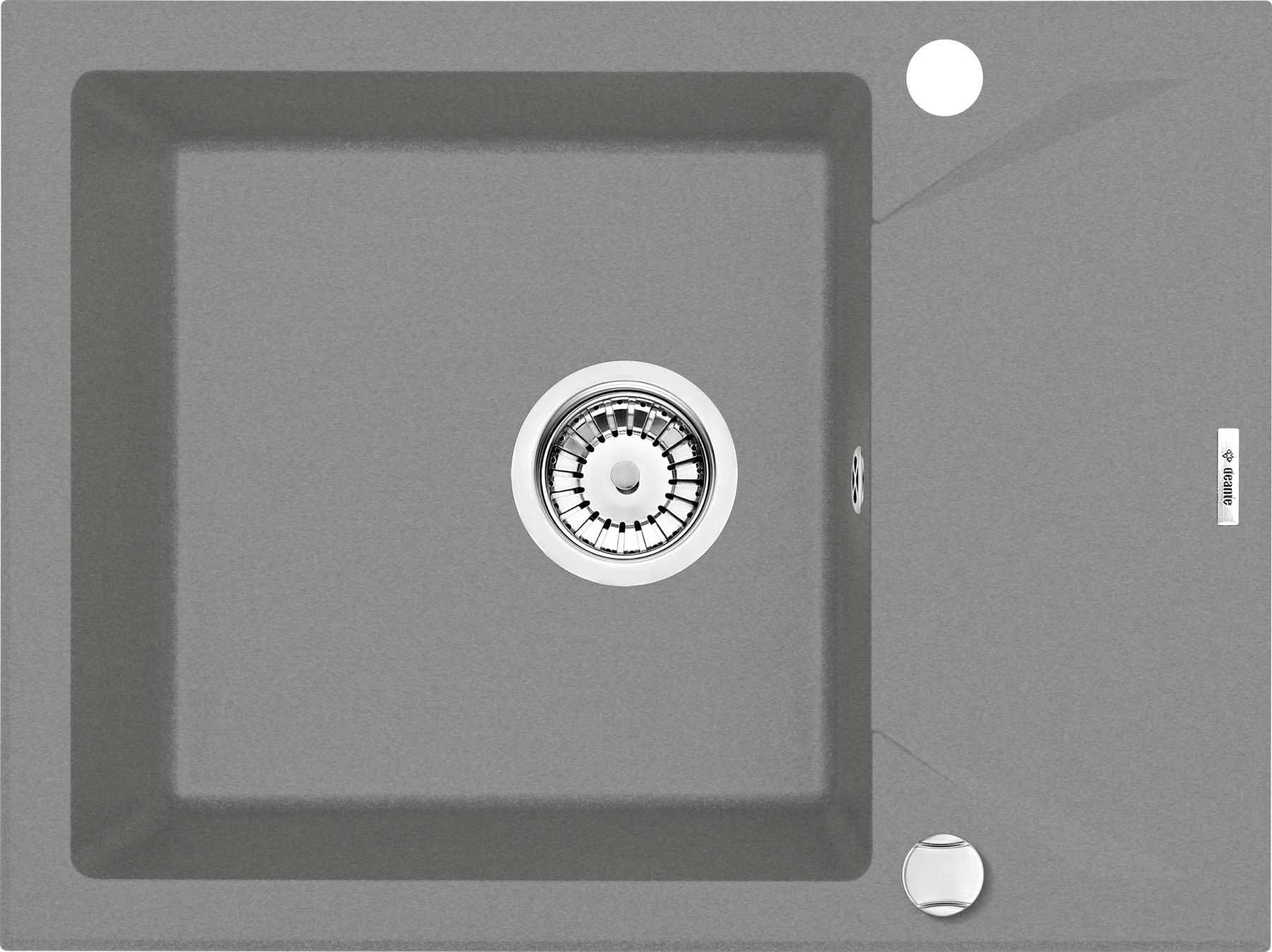 Zlewozmywak Deante Zlewozmywak 1-komorowy z krótkim ociekaczem Evora szary metalik (ZQJ S11A)