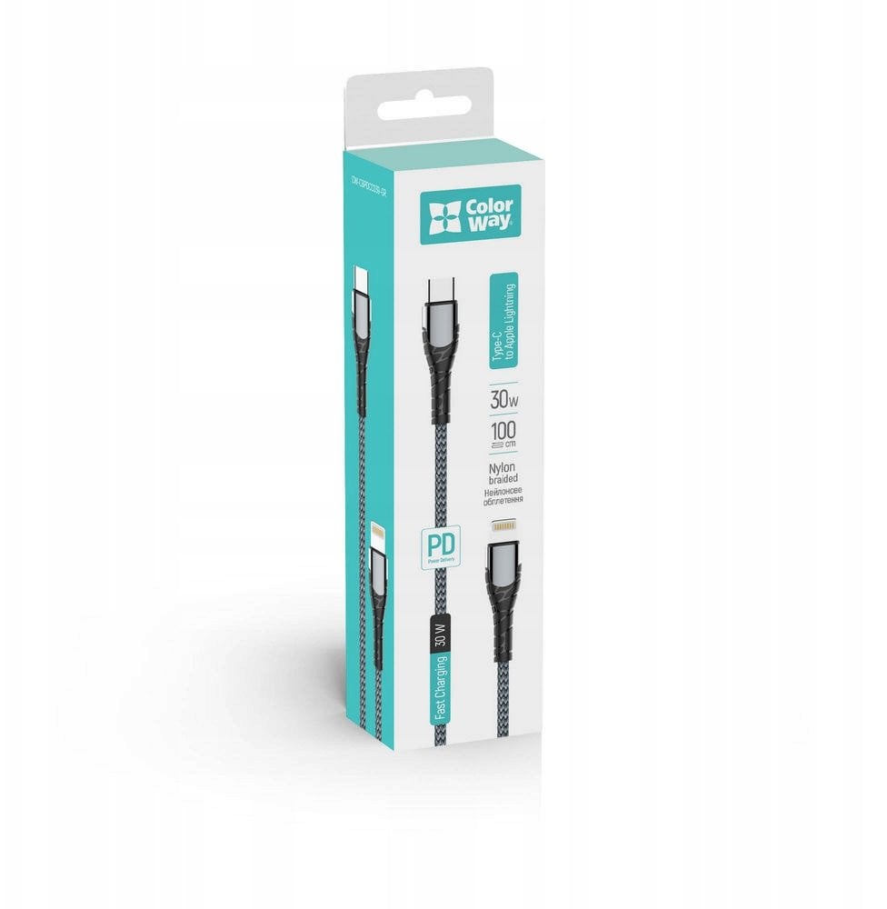 Kabel USB ColorWay USB-C - USB-C 1 m Szary (CW-CBPDCC040-GR)