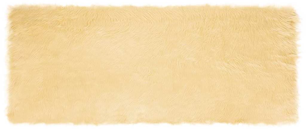 vidaXL Sztuczny biały dywan wełniany 80 x 200 cm