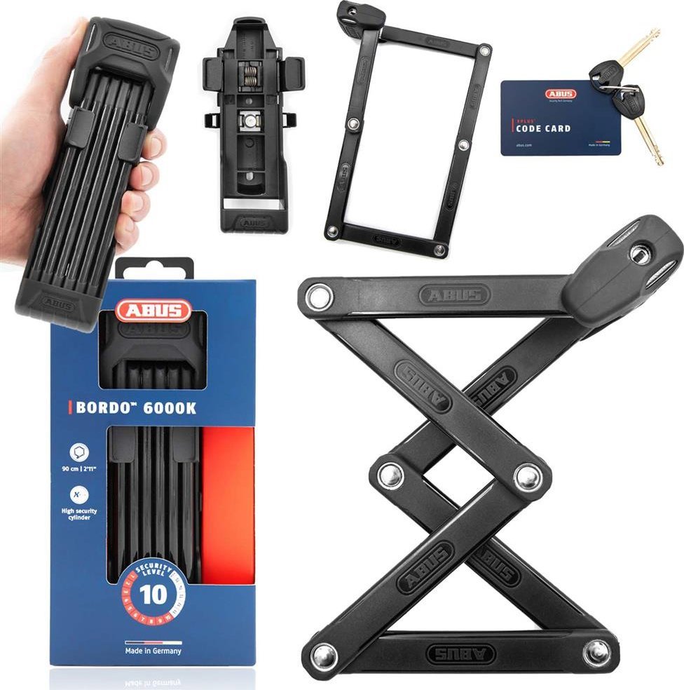 Abus Zapięcie składane panelowe Abus Bordo 6000K/90, XPlus, czarne, etui SH