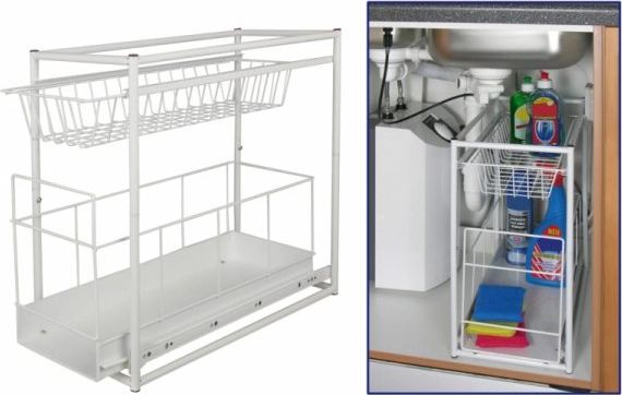 HI 2-poziomowa półka z szufladą, biała