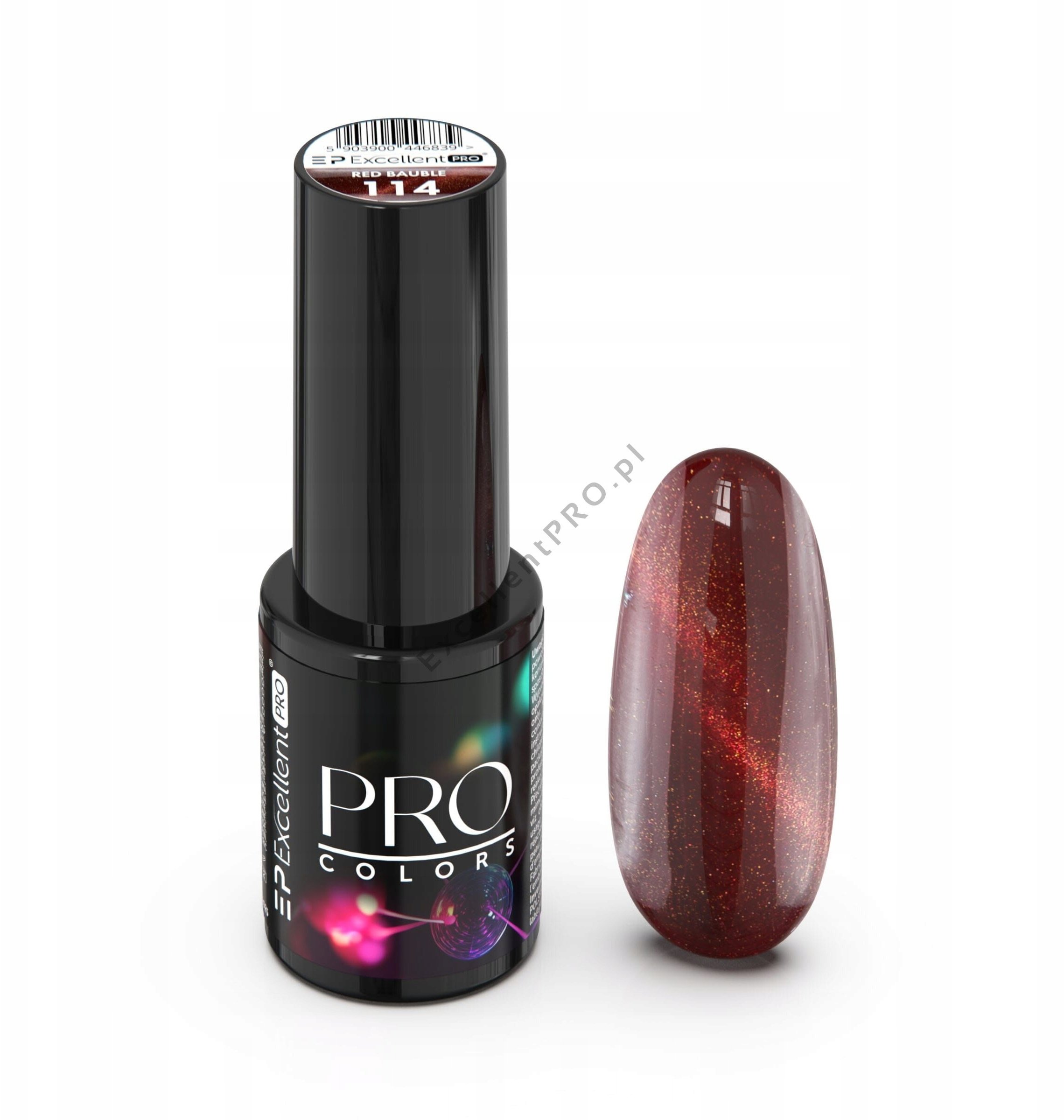Cosmetics Zone EXCELLENT PRO_Pro Colors Cat Eye lakier hybrydowy 114 Red Bauble 7g
