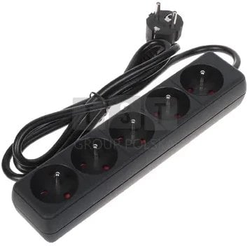 LISTWA ZASILAJĄCA PR-1.5M-5G/B (5 GNIAZD) 1.3 m