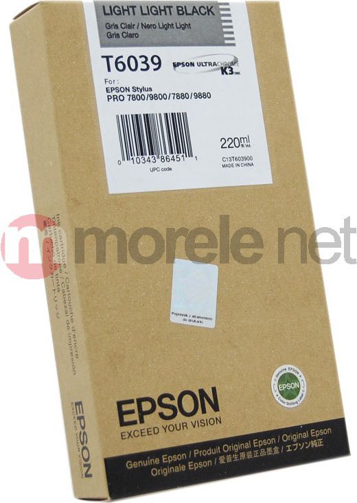 Tusz Epson Tusz T603 light light black 220ml Stylus Pro 7880/9880/7800/9800 (C13T603900)
