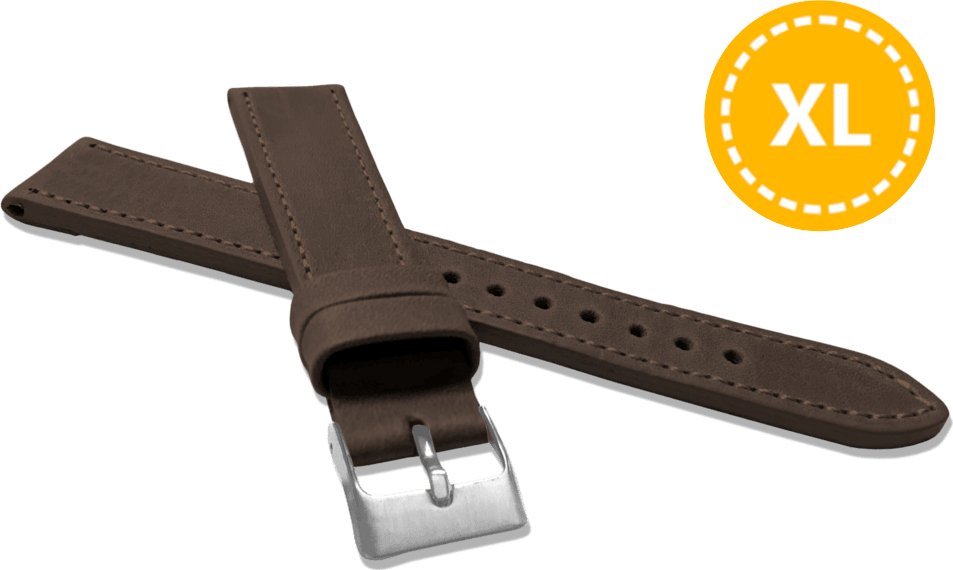 Lavvu LAVVU XXL Szyty ciemnobrązowy pasek SPORT z luksusowej skóry Top Grain - 16 XXL