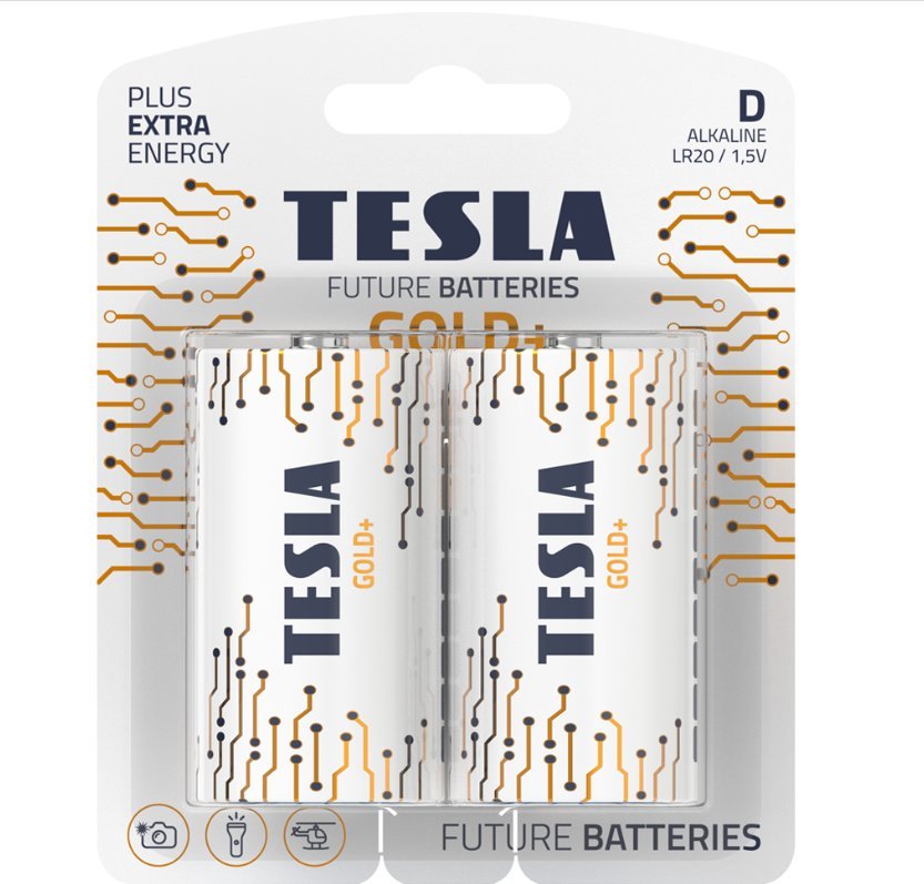 Hedo BATERIA ALKALICZNA TESLA GOLD+ LR20 B2 1,5V 2 SZTUKI