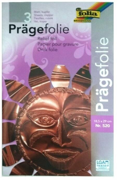 Folia metaliczna 18,5x29cm miedziana 3 arkusze