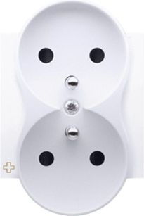 Kontakt-Simon Pokrywa gniazda podwójnego z przesłonami antybakteryjna biała (DGZ2MZP/AB11)