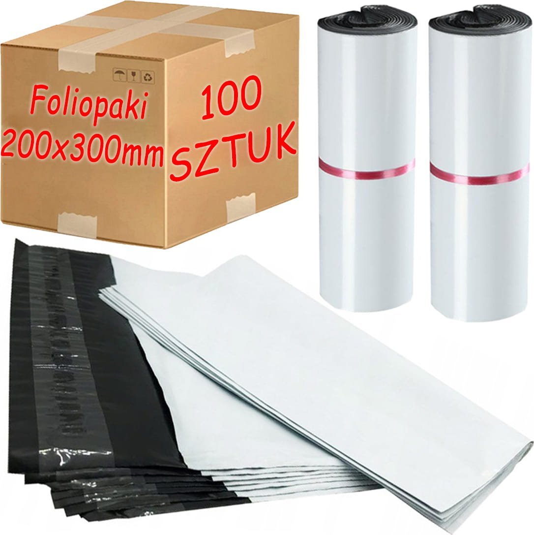 Pako Foliopaki Kurierskie Białe 200x300mm - 100 szt.