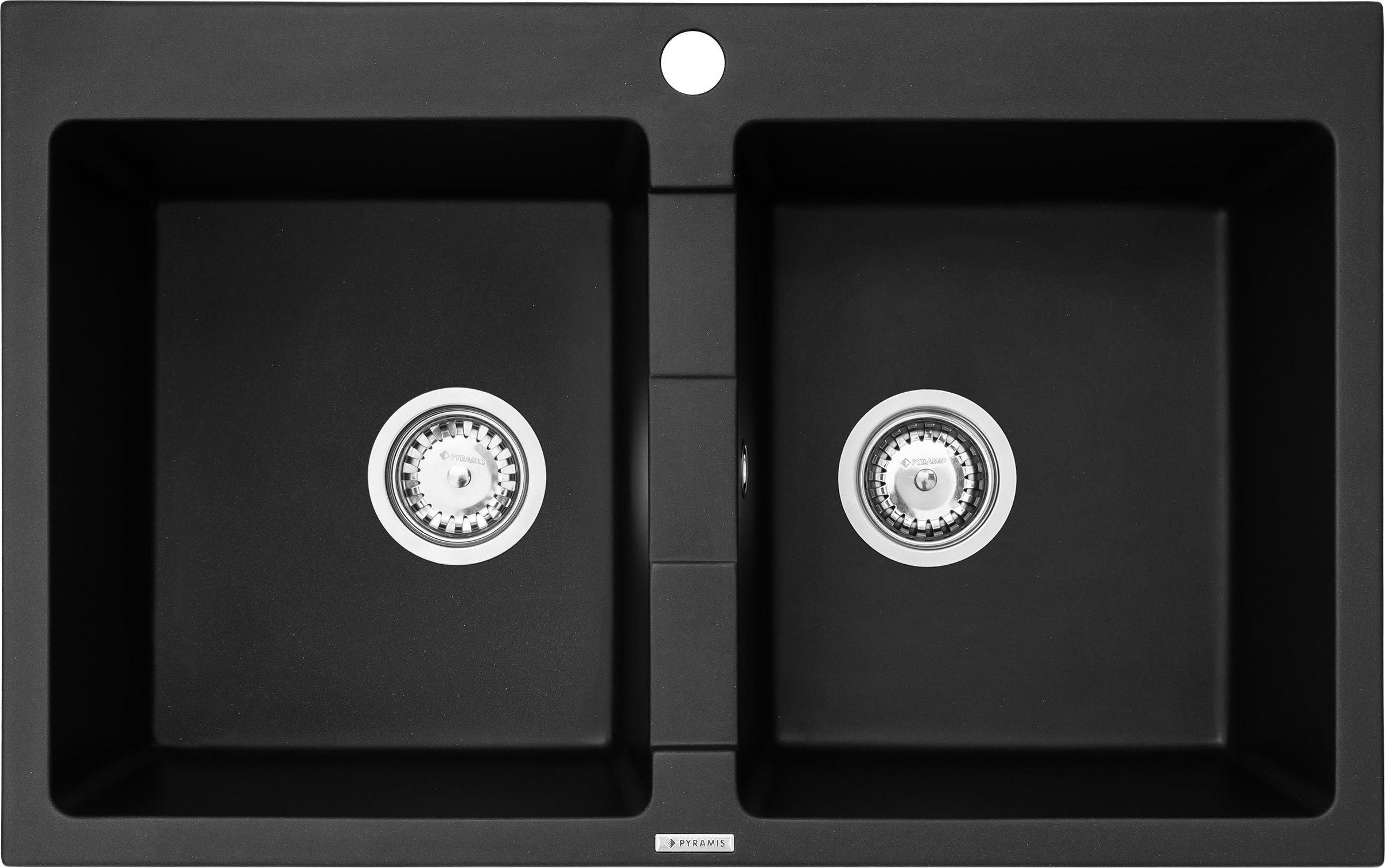 Zlewozmywak Pyramis Zlewozmywak dwukomorowy bez ociekacza PYRAMIS SPARTA 78x50 2B 070053301 karbon (Pyragranit; kolor czarny)