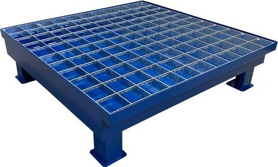 WiZ Stalowa wanna ociekowa z kratownicą o pojemności 50 l, wym. 740 x 740 x 200 mm