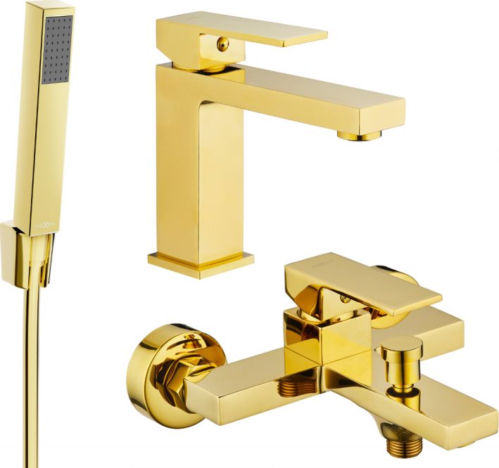 Mexen Mexen Uno R77 zestaw wannowy, złoty - 71403R77-50
