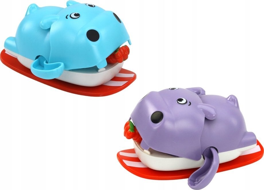 LeanToys Zabawka Do Kąpieli Nakręcana Pływający Hipopotam Na Desce