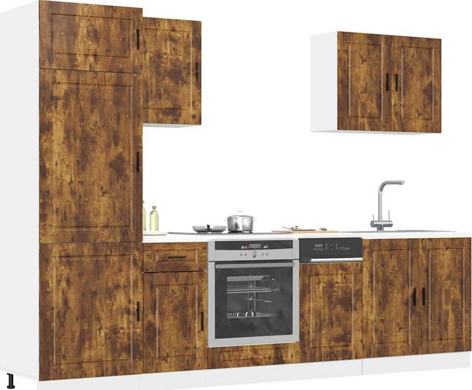 vidaXL vidaXL Zestaw szafek kuchennych, Kalmar, 7-częściowy, przydymiony dąb