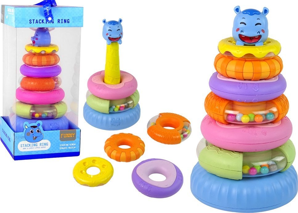 LeanToys Piramidka Edukacyjna Kolorowe Obręcze