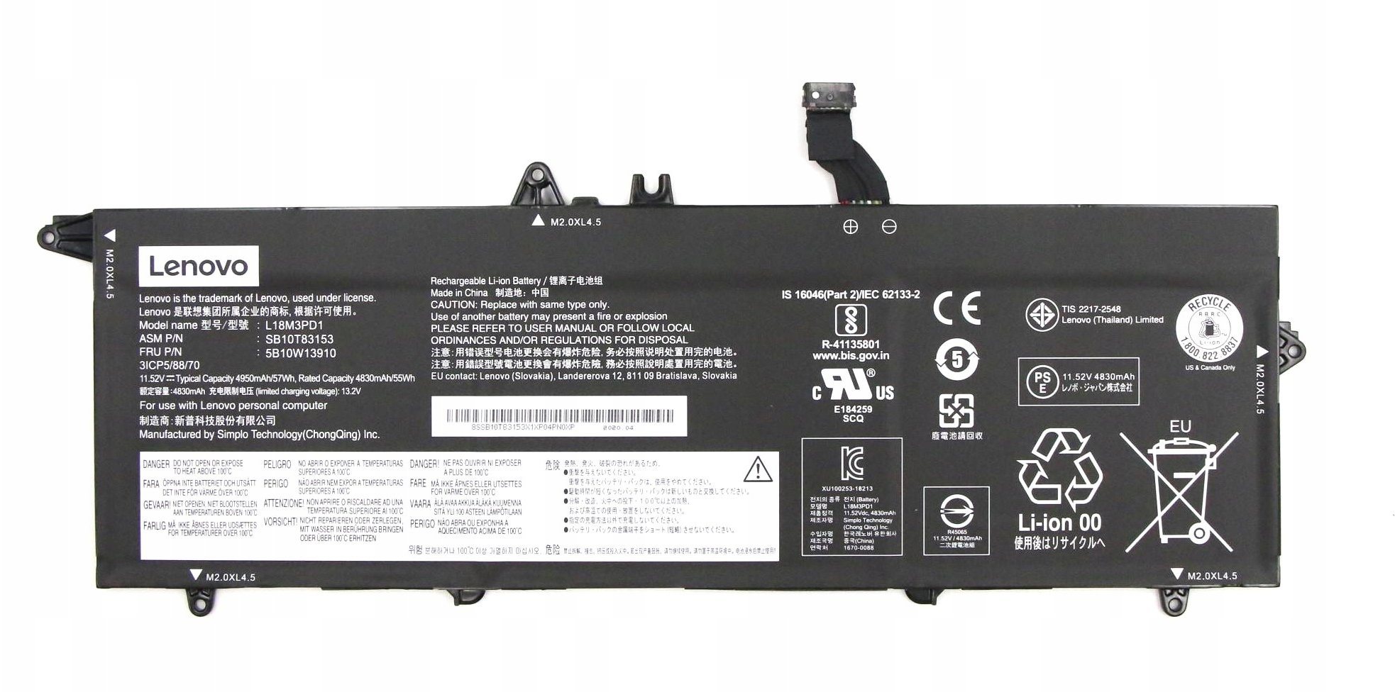 Lenovo BIS3 do Jazz Integ 3c/57Wh, 5B10W13911