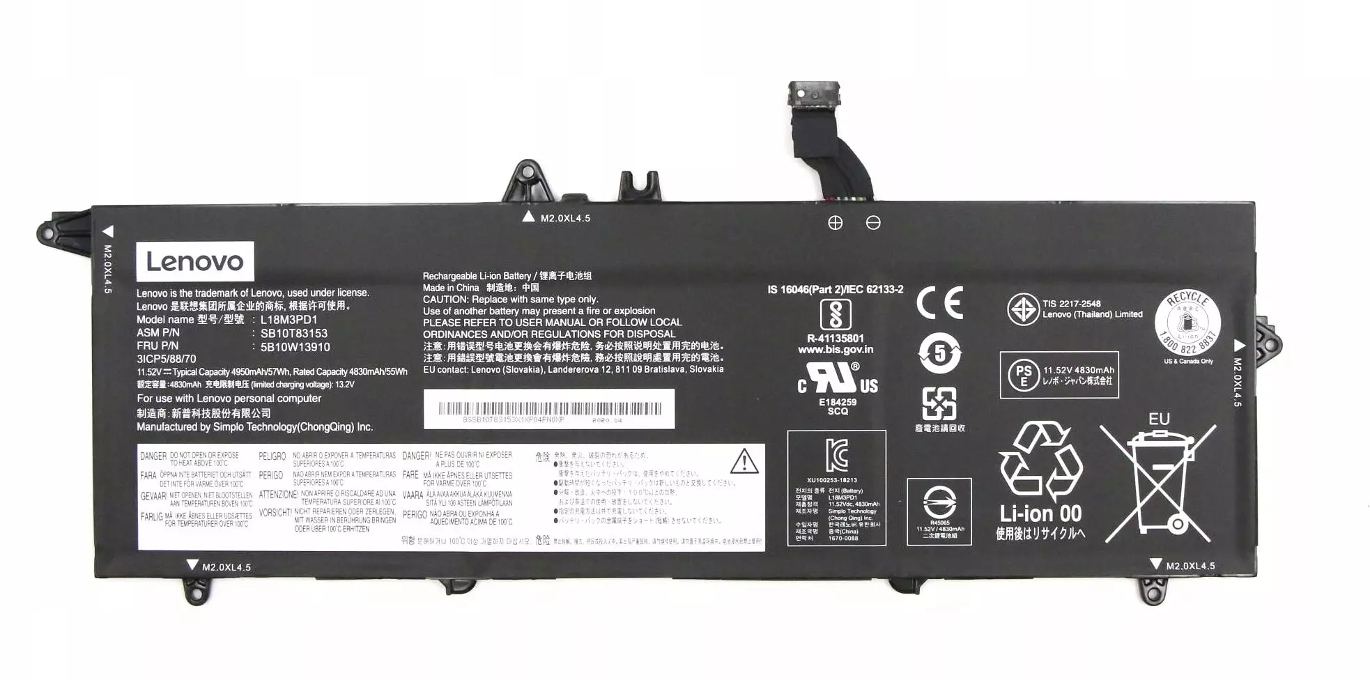 Lenovo BIS3 do Jazz Integ 3c/57Wh, 5B10W13911