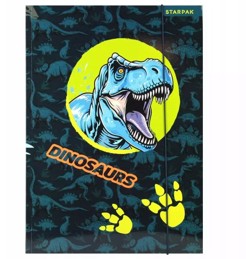 TECZKA Z GUMKA PAP A4 DINO GLOW STK FOL10/100