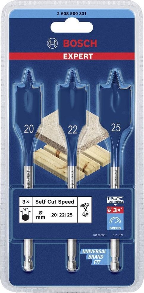 Wiertło Bosch Bosch Expert Self Cut Speed flat drill bit set, 3 pieces, O 20/ 22/ 25mm (length 152mm)