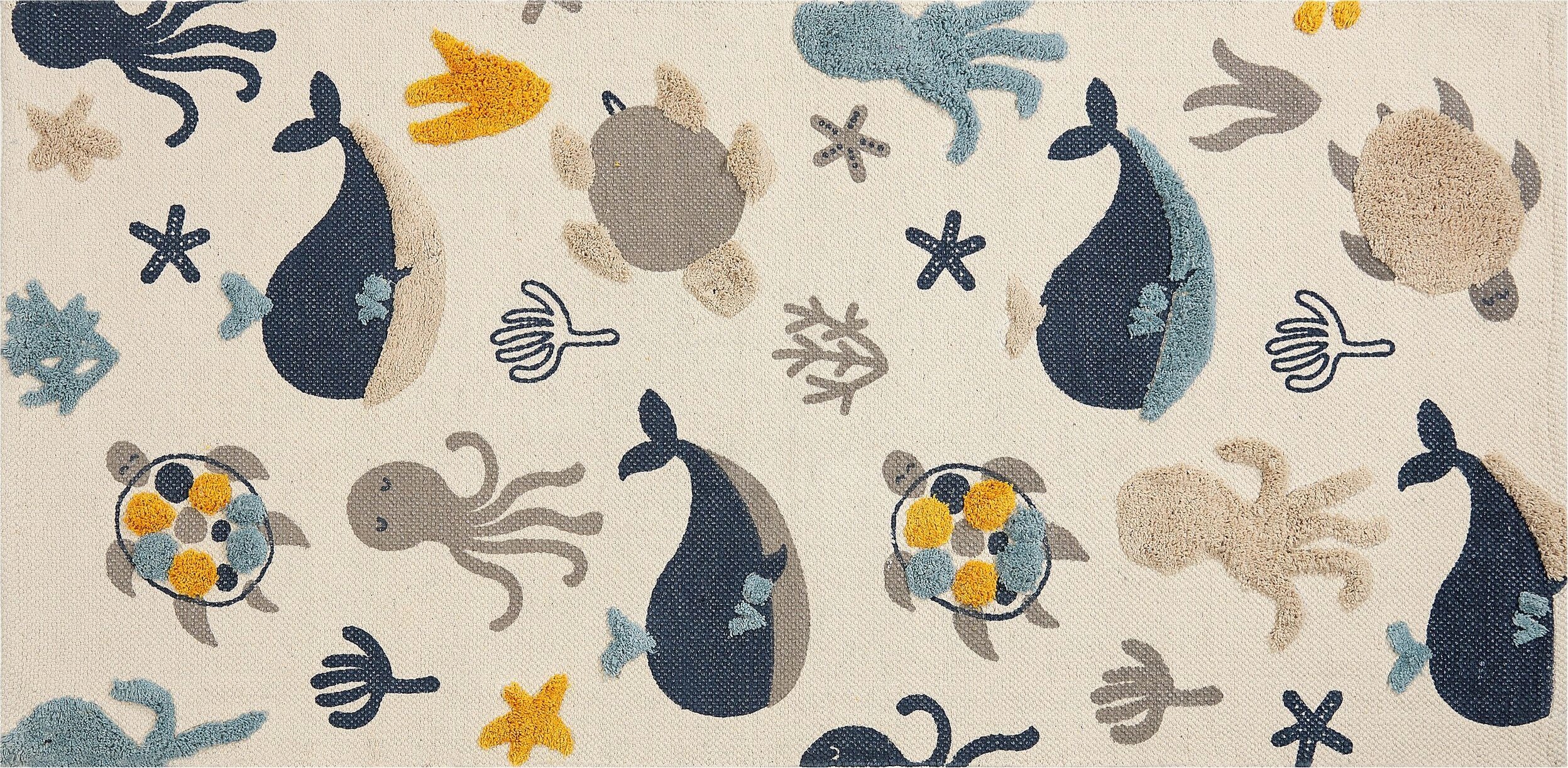 Beliani Dywan dziecięcy bawełniany w zwierzęcy wzór 80 x 150 cm wielokolorowy PORSEA