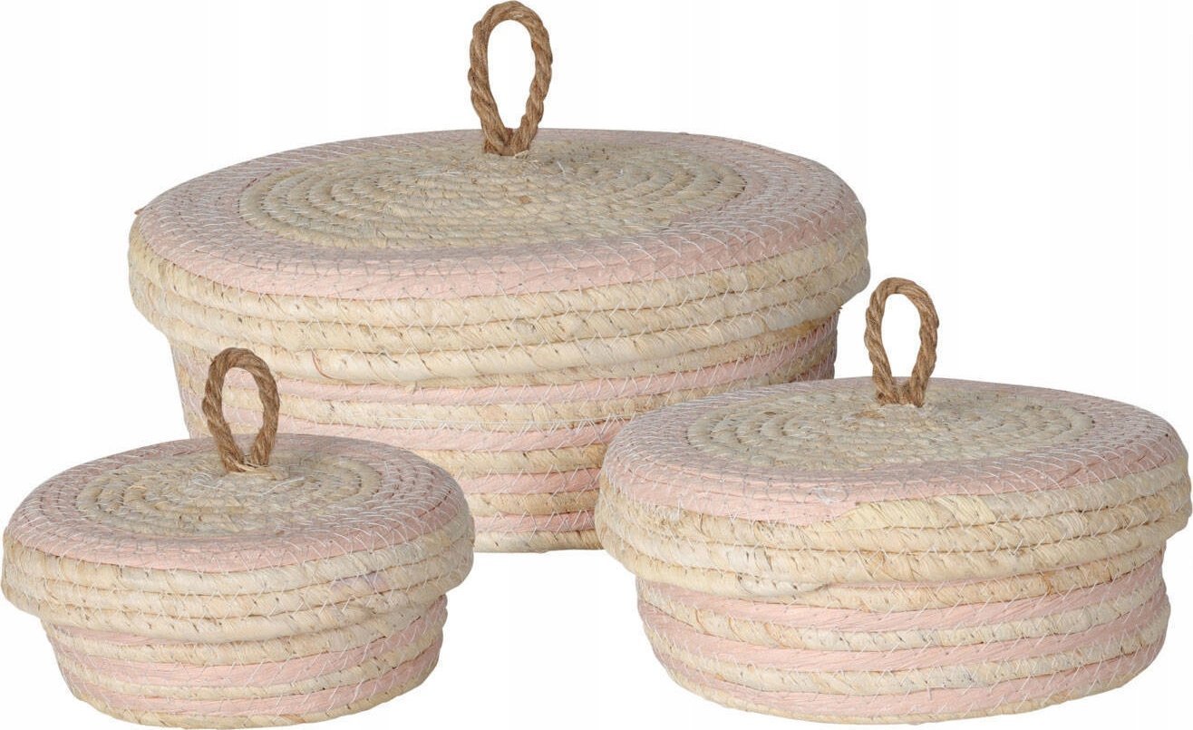 Home Styling Collection Pojemniki do przechowywania z przykrywką, 3 sztuki