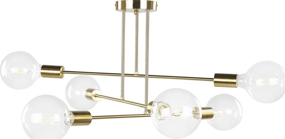 Lampa sufitowa Beliani Lampa sufitowa 6-punktowa metalowa mosiężna KIDANE!