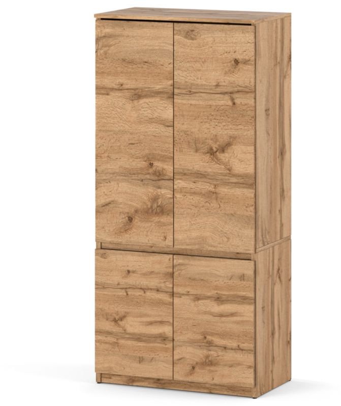 Szafa Drewniana Do Sypialni Posti 80cm Nowoczesna Garderoba Półki Dąb Wotan