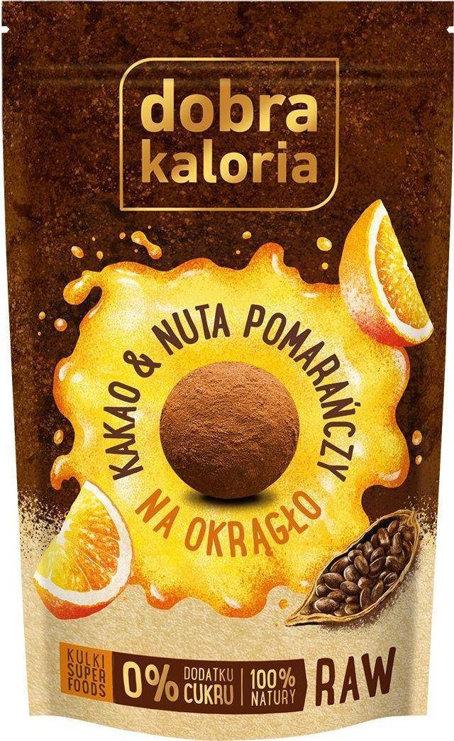 KUBARA Ciasteczka-kulki Kakao&Nuta pomarańczy bez cukru 65 g