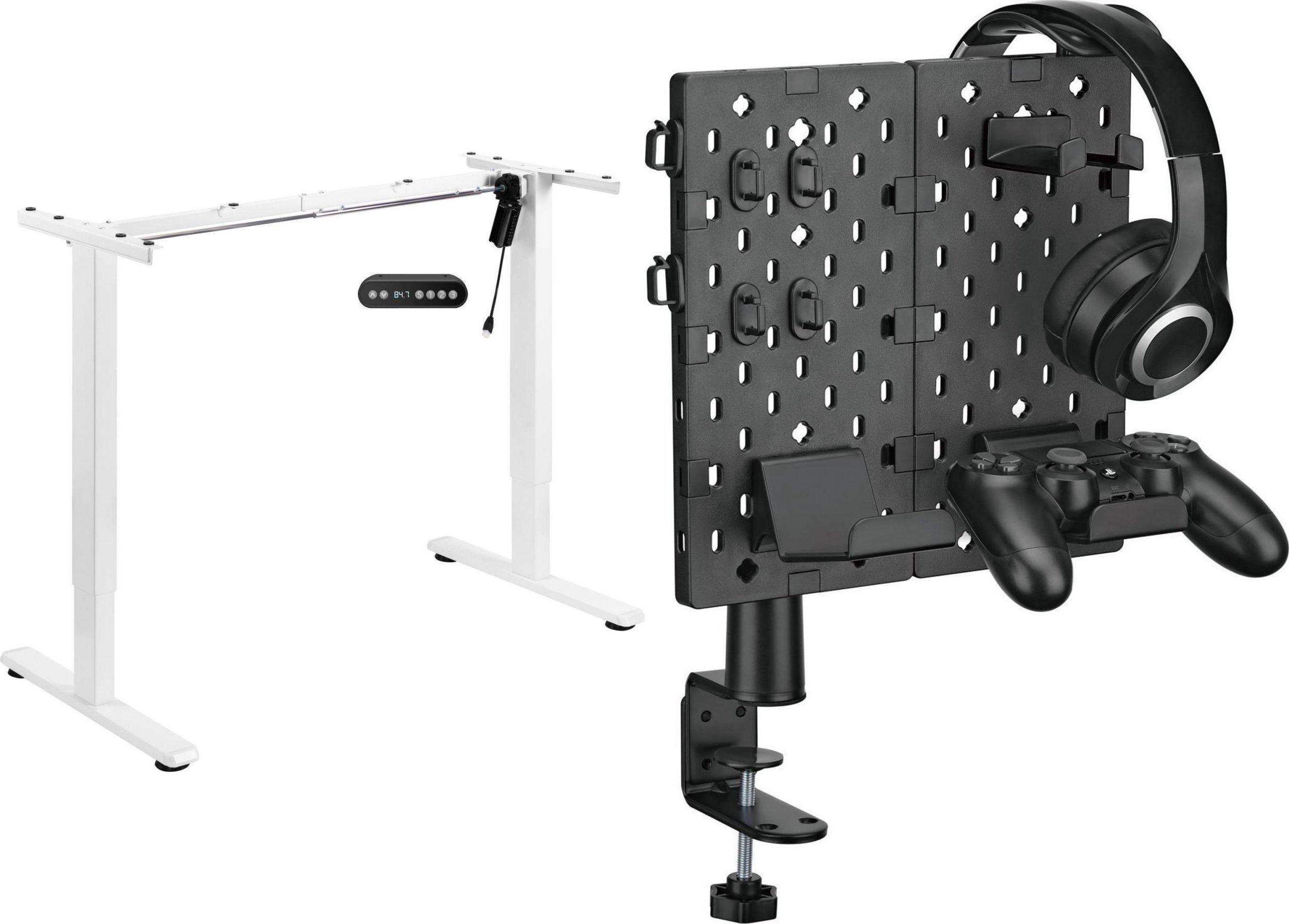 Mozos Mozos Stelaż do biurka biały z elektryczną regulacją wysokości BIAŁY + OA1 TABLICA PERFOROWANA