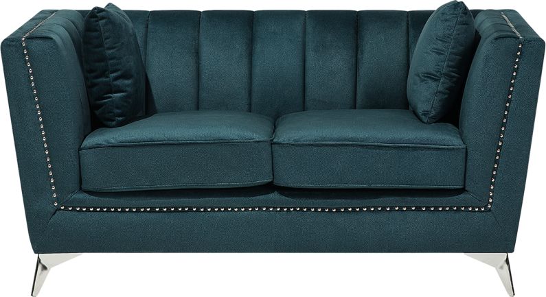 Beliani Sofa 2-osobowa welurowa lazurowa GAULA