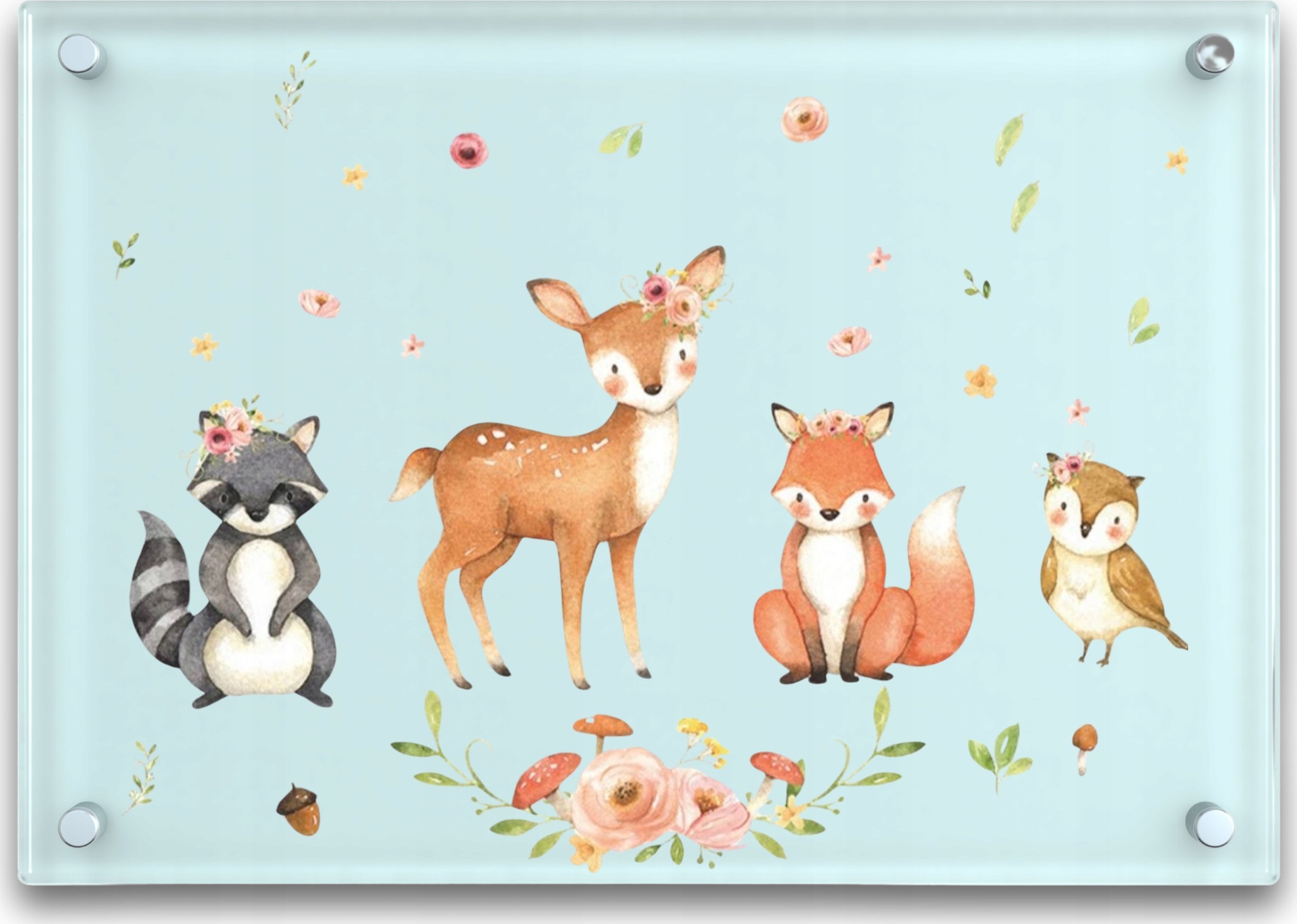 Iteams4Now Naklejka na ścianę zwierząta leśne na szafę meble szybę lustro dla dzieci