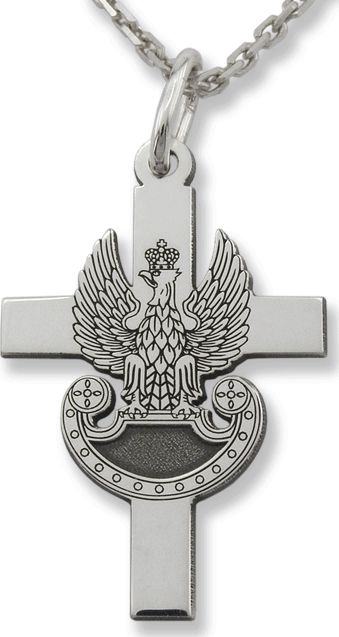 WĘC - Twój Jubiler Krzyżyk srebrny z orzełkiem wojskowym KR-10