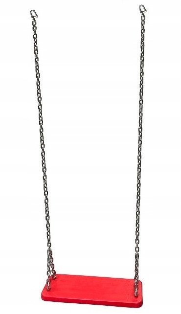 HUŚTAWKA ALUMINIOWA ŁAŃCUCHY NIERDZEWNE EN1176 CZERWONA