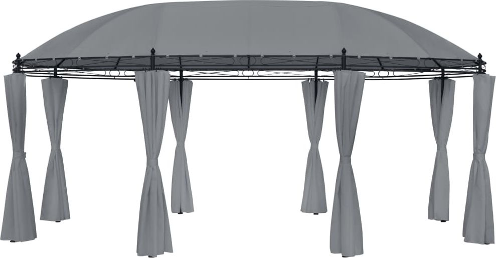 vidaXL Altana z zasłonami, 530x350x265 cm, antracytowa