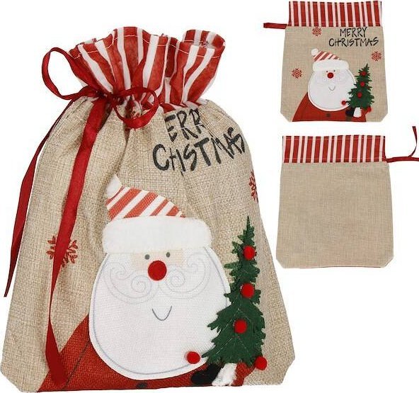 Springos Torba świąteczna pod choinkę 27x22 cm worek na prezenty mikołaj UNIWERSALNY