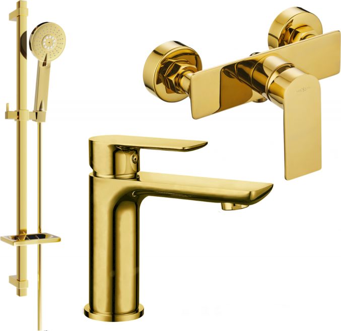 Mexen Mexen Alfa DQ40 zestaw prysznicowy, złoty - 745704DQ40-50