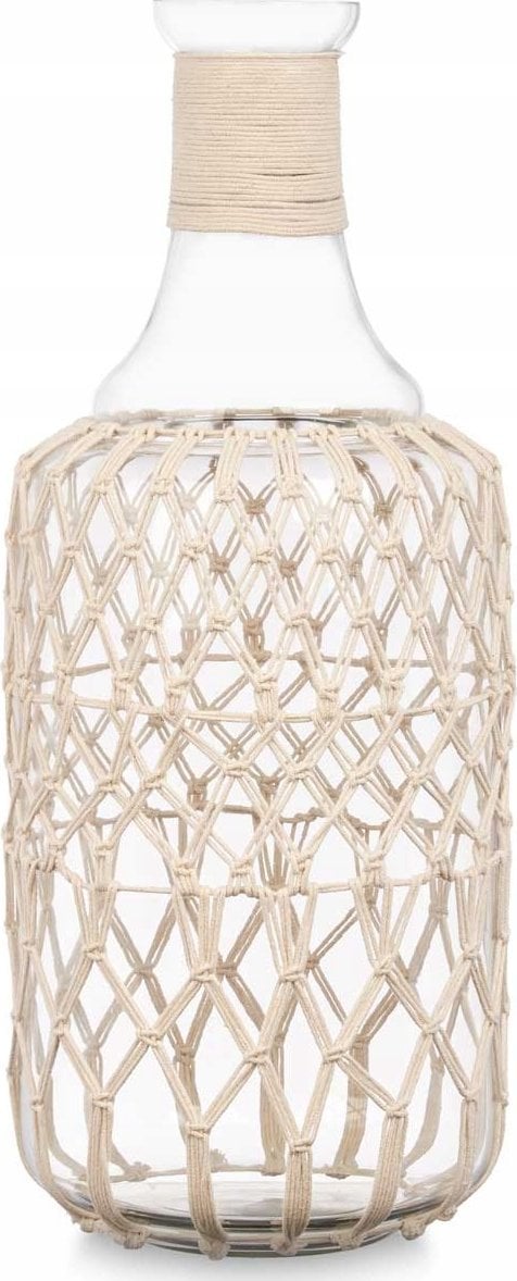 Gift Decor Ozdobna butelka w plecionce ze sznurka
