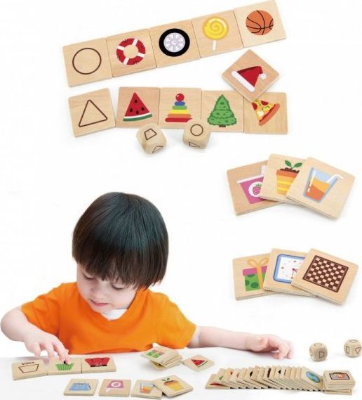 Viga Toys VIGA Gra Edukacyjna Drewniana Układanka Dopasuj Kształty 37 el.