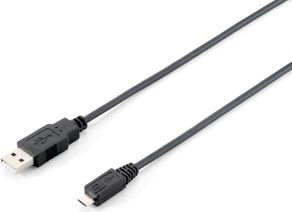 Kabel USB Equip USB-A - microUSB 1 m Czarny (128594)