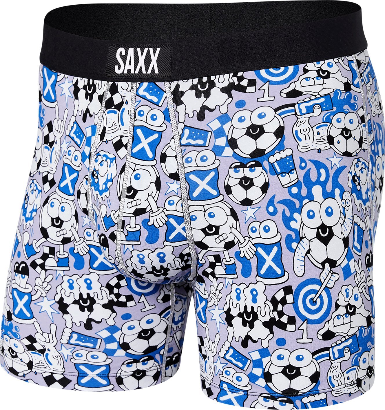 SAXX Bokserki męskie szybkoschnące SAXX VIBE Boxer Brief piłki- niebieskie S