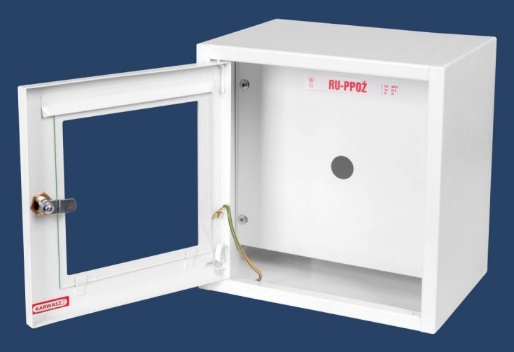 Karwasz Rozdzielnica do montażu wyłącznika przeciwpożarowego biała RU-PPOŻ
