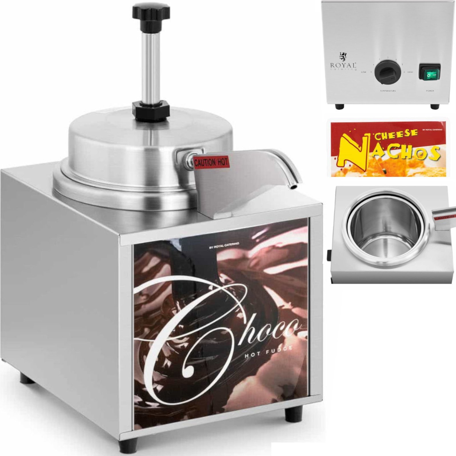 Royal Catering Podgrzewacz elektryczny do sosów czekolady z dozownikiem 4.5 l 500 W Podgrzewacz elektryczny do sosów czekolady z dozownikiem 4.5 l 500