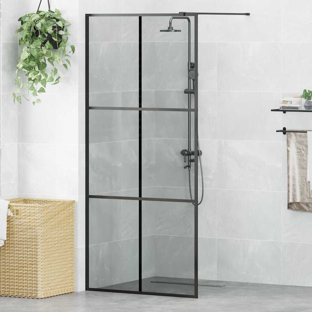 Parawan nawannowy vidaXL Ściana prysznicowa walk-in czarna 90 x 195 cm