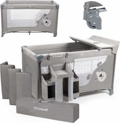 Kidwell ŁÓŻeczko turystyczne z akcesoriami blissy gray