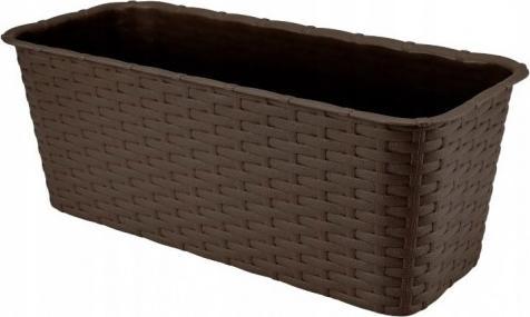 Galicja Doniczka balkonowa skrzynka rattanowa brąz 40 cm