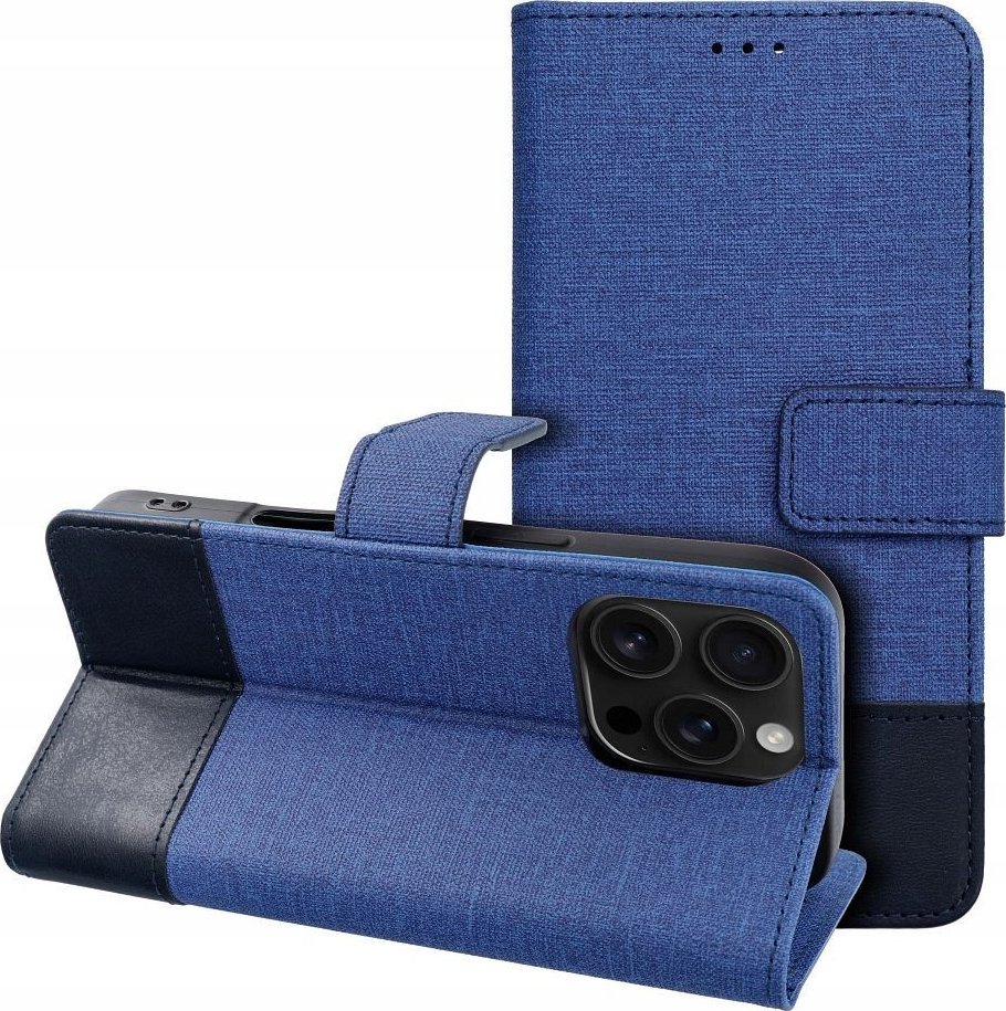 OEM Kabura GOMMA Book do IPHONE 16 Pro Max niebieski