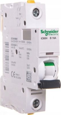 Schneider Electric Wyłącznik nadprądowy 1P B 16A 10kA AC iC60H-B16 (A9F06116)